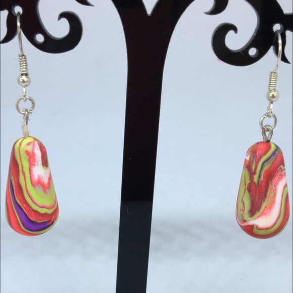 Unique Handmade Polymer Clay Dangle/Drop Earrings - Picture 4 of 8